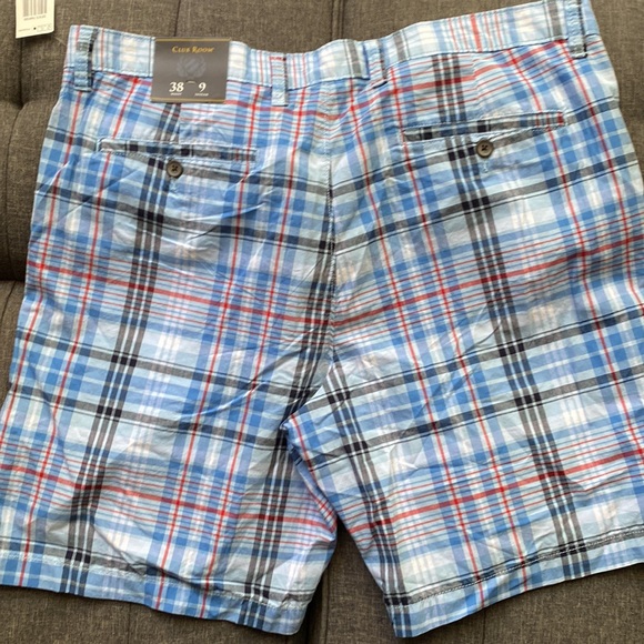 New Club Room Plaid Shorts blue Men s size 38 - Picture 3 of 5